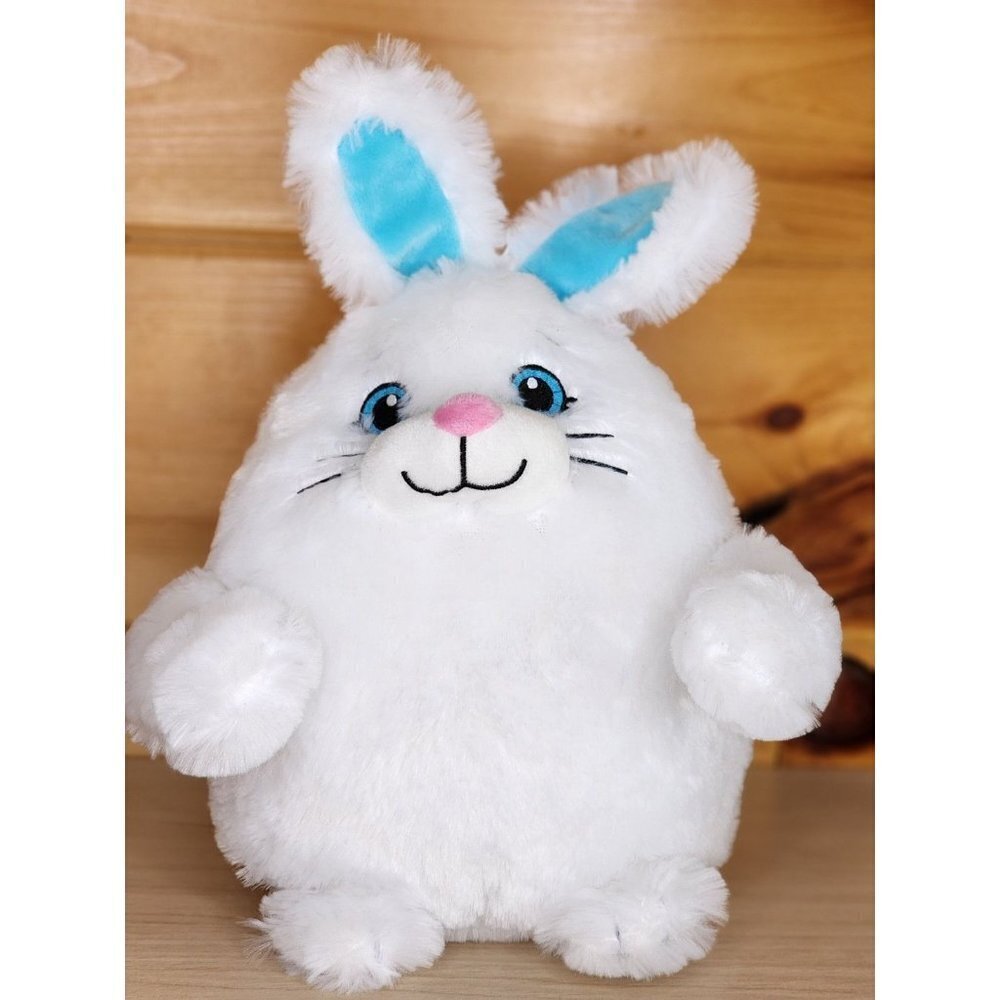 Braham Progressive Plush Bunny Rabbit White With Blue Ears Soft 10"